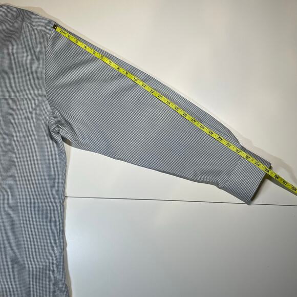 Jos A Bank Reserve Tailored Fit No Wrinkle Dress Shirt 17.5 35 Egyptian Cotton - Picture 6 of 10